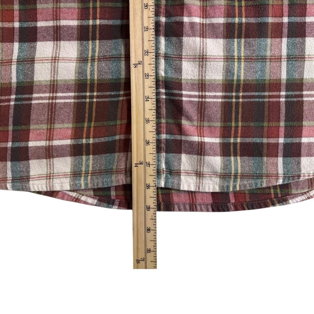 Eddie Bauer Flannel Shirt Mens Medium Red Plaid Button Down‎ Cotton Long Sleeve - Picture 10 of 10